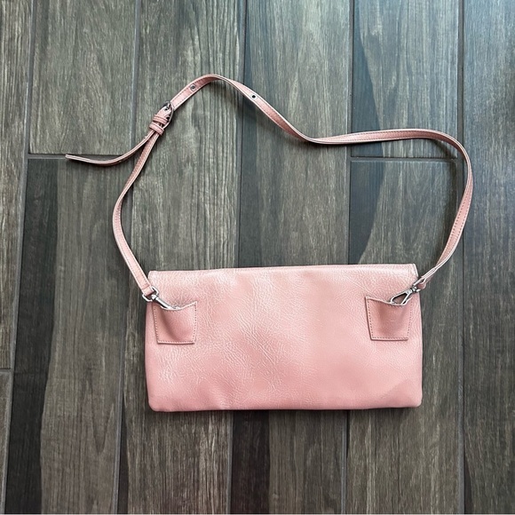 Matt & Nat Pebbled Vegan Leather Convertible Crossbody or Clutch Purse Salmon - Picture 6 of 10